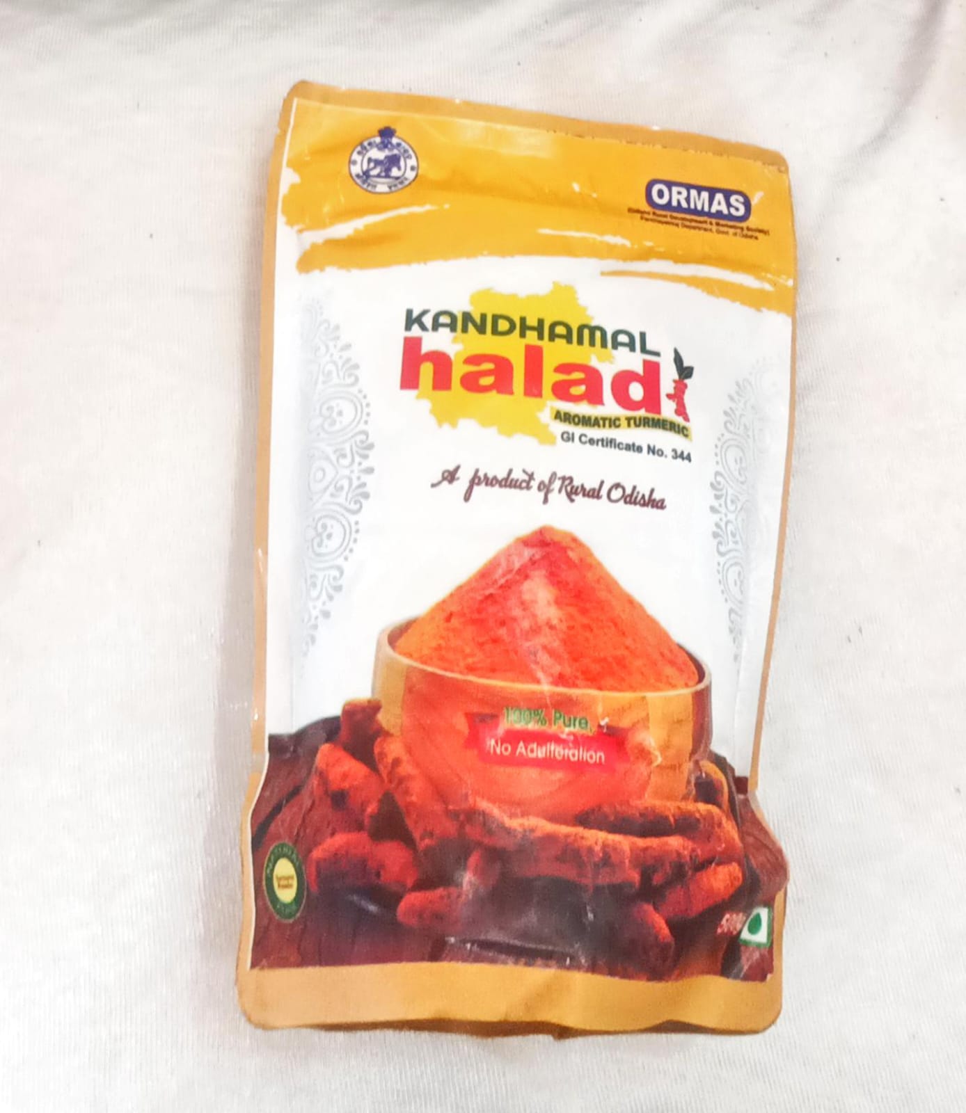 Kandhamal Haldi (Turmeric) Powder - 100% Pure & Natural, Aromatic, GI Certified, 500g