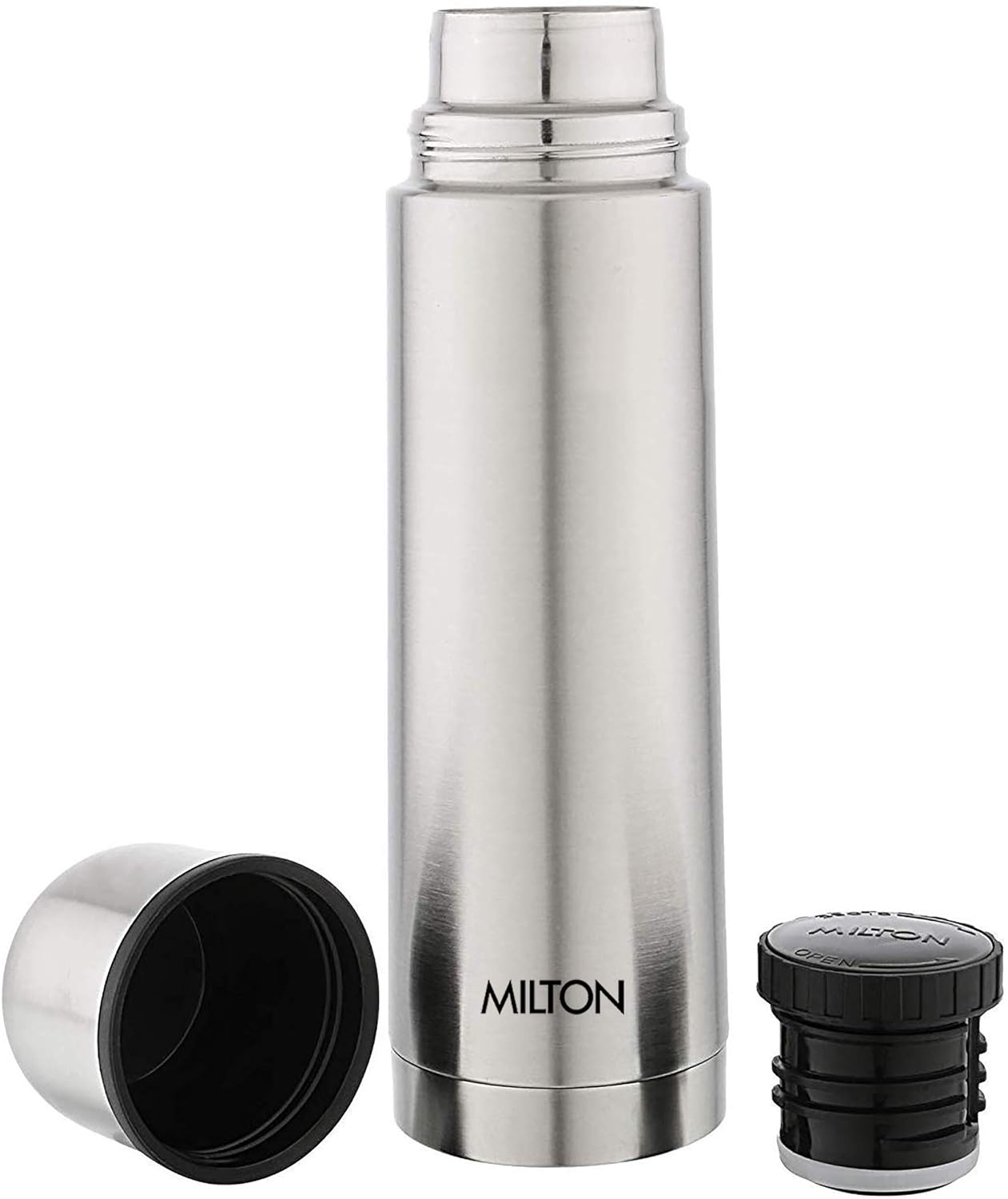 Milton - Thermosteel Vacuum Insulated Bottle with NORMAL Lid, Silver