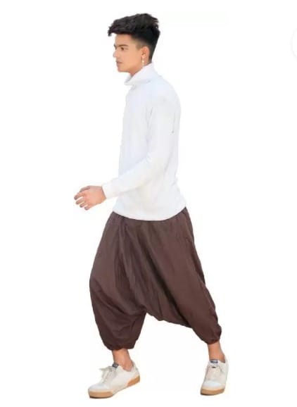 Brown Cotton Relaxed Fit Harem Pants 1 set (4 PC)