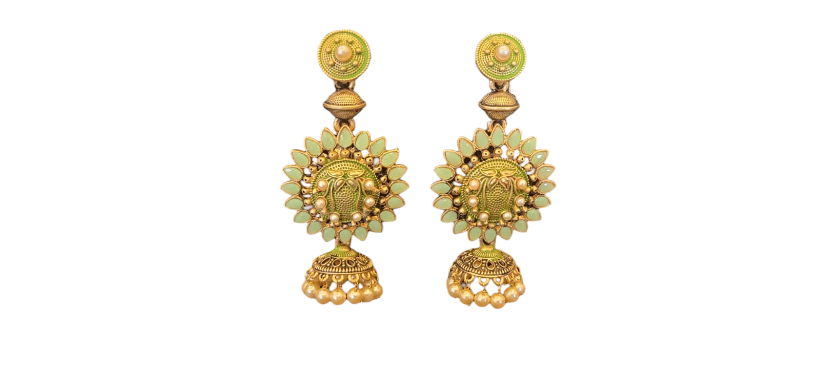 Gold Plated Pearl Jhumki Earrings