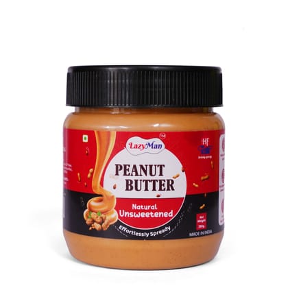 Lazyman Natural Unsweetened Peanut Butter, 1 Pet Jar - 350 Grams Lazyman Natural Unsweetened Peanut Butter, 1 Pet Jar - 350 Grams