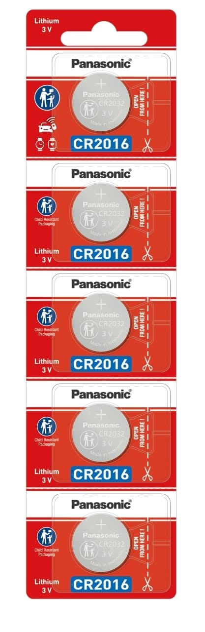 Panasonic CR-2016 3V Lithium Button Coin Cell Batteries Suitable for Keyless Entry Electronic Toys & Dictionary Watch Calculator Clock LED Light Lamp Thermometer Camera Smoke Detector - Pack of 50