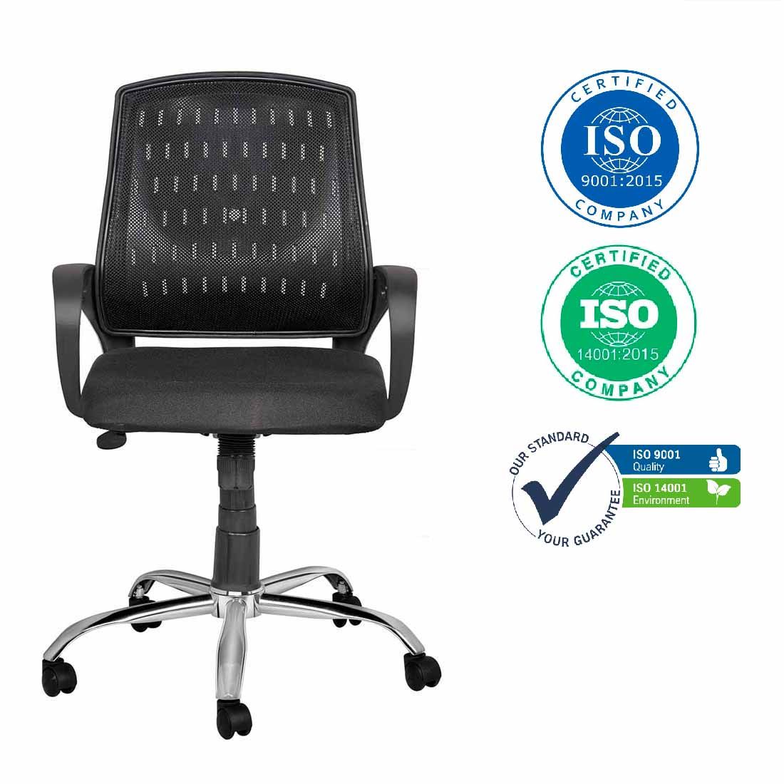 MANGO BLOSSOM DERBY MID BACK MESH OFFICE CHAIR BLACK