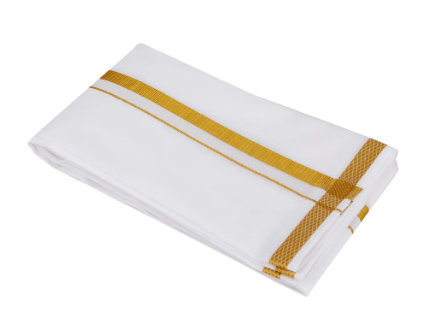 Tejas White 1/2" Border Towel
