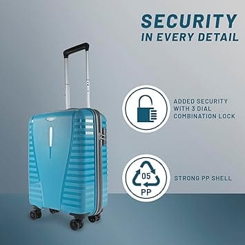 Cabin 55 Cm(Small) 8 Wheels Trolley Bags for Travel Hard Case Luggage