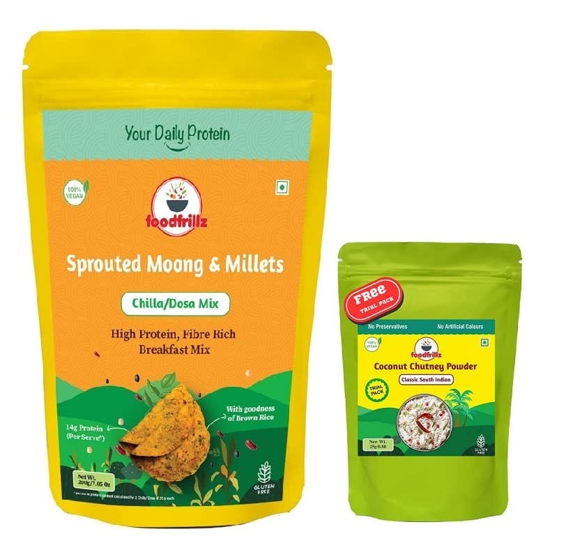 foodfrillz Protein Rich Healthy Chilla/Dosa/Salted Pancake Breakfast Premix Ready to Cook