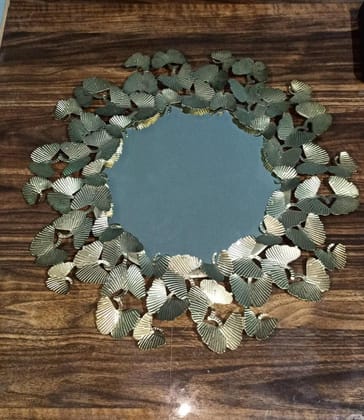 Gold Metal Leaf Wall Mirror Gold Metal Leaf Wall Mirror