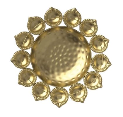 Malik HANDICRAFTS Iron Urli Bowl Flower Design with Diya Shape Tealight Candle Holders Perfect for Home Decoration, Religious and Spiritual Ceremonies (Gold_21cm x 10cm x 21cm) Malik HANDICRAFTS Iron Urli Bowl Flower Design with Diya Shape Tealight Candle Holders Perfect for Home Decoration, Religious and Spiritual Ceremonies (Gold_21cm x 10cm x 21cm)