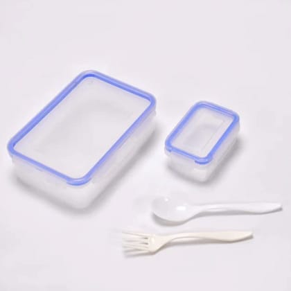 UNMEE Plastic Lunch Box 4 Side Lock With Small Square Container Set of 1 Container Ideal for Office|School | College|Picnic|Boys| Girls| Men| Leak Proof|Multipurpose| Gifting|Special Occasion