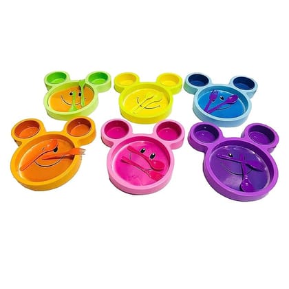 UNMEE Cartoon Shaped Smiley Dinner Plates for Kids | Home | Kitchen | Gifting | Birthday | Party | Gifting | Restaurant | (Set of 6)