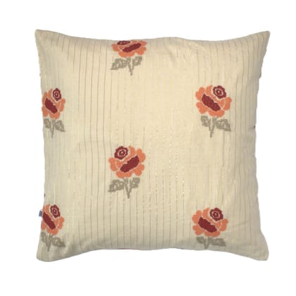 Classic Cotton Cushion Cover - Cream/Maroon - 16” x 16” Classic Cotton Cushion Cover - Cream/Maroon - 16” x 16”