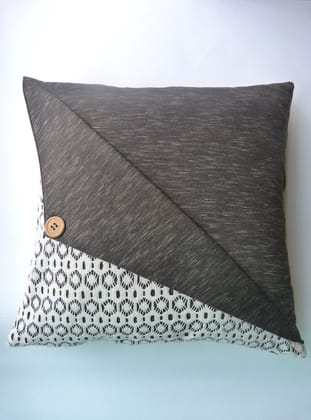 Designer Mix N Match Cotton Crochet Olive Green & Off-White Cushion Cover Size 16"x16" Designer Mix N Match Cotton Crochet Olive Green & Off-White Cushion Cover Size 16"x16"