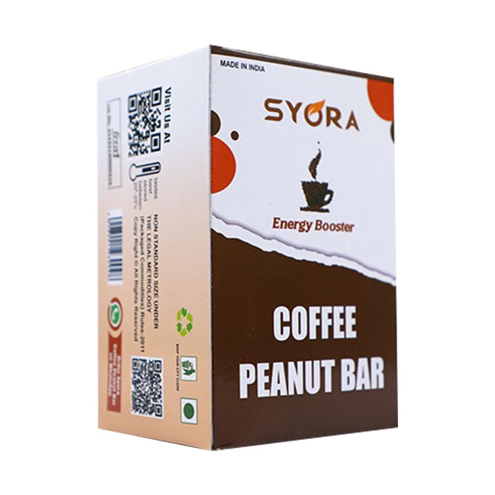 Syora Coffee Peanut Bar Box (12 Pieces) | Nutrition Bar | Protein Bar | Coffee Flavour