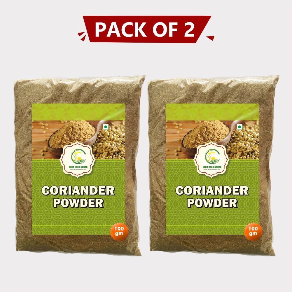 Coriander Powder Combo Pack of 2 (100gm x 2) by Dera Bera Nanak – Pure Dhaniya Powder for Rich Aroma & Fresh Flavor. 