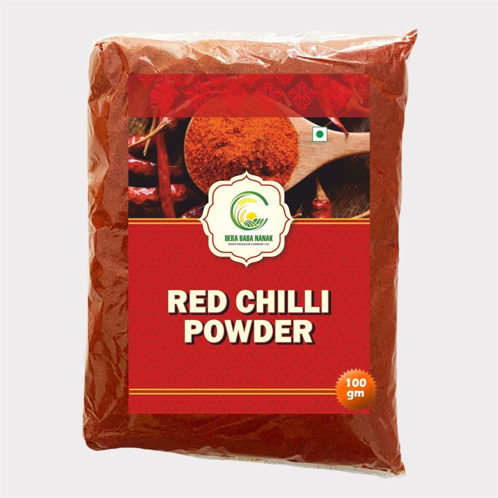 Red Chilli Powder 100gm – Dera Bera Nanak Spicy & Flavorful Kashmiri Red Chilli Powder. 