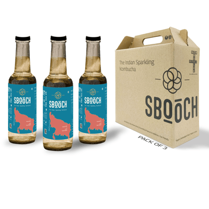 SBOOCH - Indian Sparkling Kombucha Tea | Tulsi & Lemon Flavor, All Natural | Gut Friendly | Antioxidant | Zero Preservatives | NO Artificial Flavors or Additives | Fermented Beverage Tea | 275ml (Pack of 3) SBOOCH - Indian Sparkling Kombucha Tea | Tulsi & Lemon Flavor, All Natural | Gut Friendly | Antioxidant | Zero Preservatives | NO Artificial Flavors or Additives | Fermented Beverage Tea | 275ml (Pack of 3)