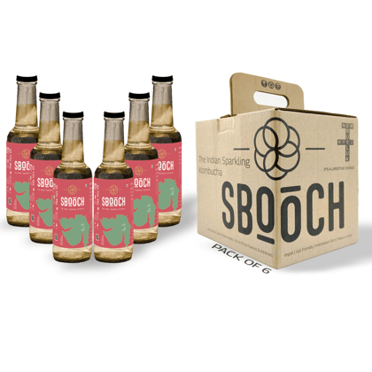 SBOOCH - Indian Sparkling Kombucha Tea | Gor Keri Flavor, All Natural | Gut Friendly | Antioxidant | Zero Preservatives | NO Artificial Flavors or Additives | Fermented Beverage Tea | 275ml (Pack of 6) SBOOCH - Indian Sparkling Kombucha Tea | Gor Keri Flavor, All Natural | Gut Friendly | Antioxidant | Zero Preservatives | NO Artificial Flavors or Additives | Fermented Beverage Tea | 275ml (Pack of 6)