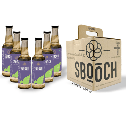 SBOOCH - Indian Sparkling Kombucha Tea | Naga Pepper Flavor, All Natural | Gut Friendly | Antioxidant | Zero Preservatives | NO Artificial Flavors or Additives | Fermented Beverage Tea | 275ml (Pack of 6) SBOOCH - Indian Sparkling Kombucha Tea | Naga Pepper Flavor, All Natural | Gut Friendly | Antioxidant | Zero Preservatives | NO Artificial Flavors or Additives | Fermented Beverage Tea | 275ml (Pack of 6)