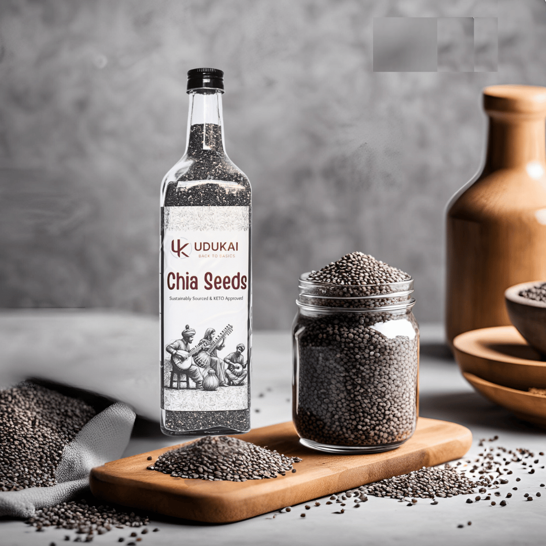 Udukai Premium Chia Seeds  | Seeds for Eating | Seeds for Weight Management | Rich in Calcium, Protein & Fibre