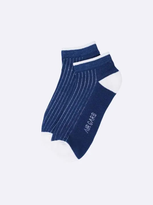 Cotton Ankle Socks for Men and Women - Denim Blue