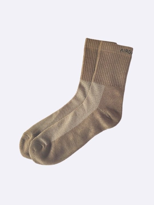 AirGarb Cotton Super Soft & Comfortable Cushioned&nbsp;Crew Length Socks - Khaki