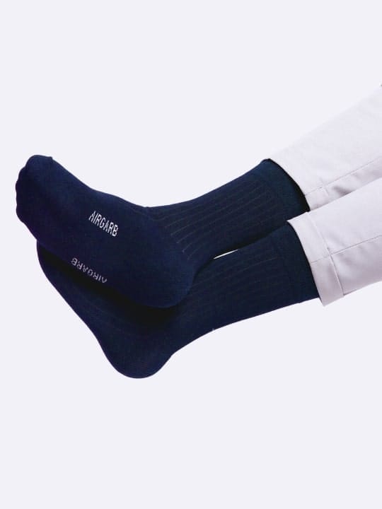 Air Garb Indulge in luxury with our premium cotton socks - Men and Women - Crew Length - Navy Blue