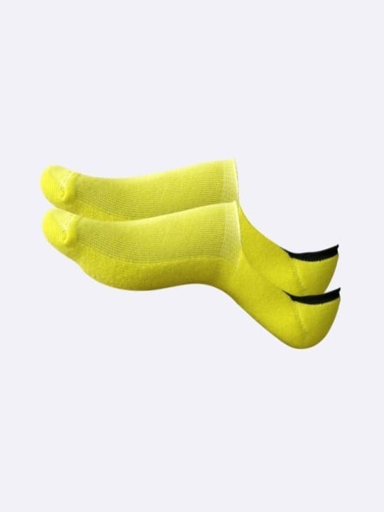Air Garb's Cushioned No Show/ Invisible/ Secret Cotton Socks - Unisex - Yellow