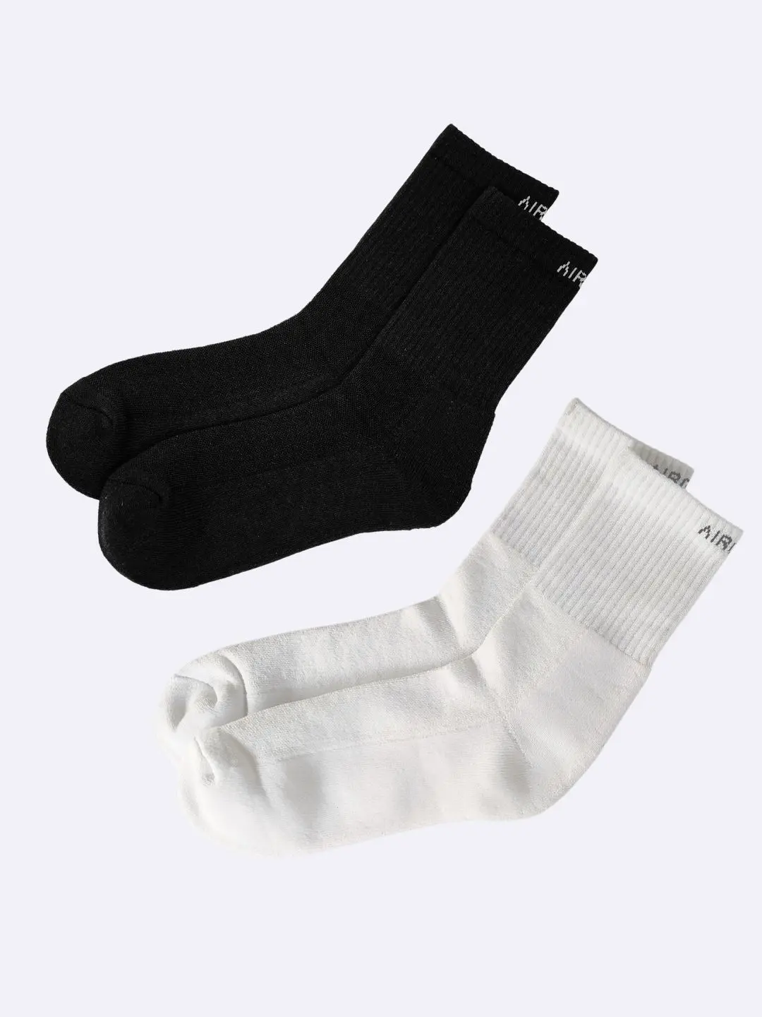Comfort Socks for Work - Men and Women Pack of 2 Pairs - C2WBL (White, Black)