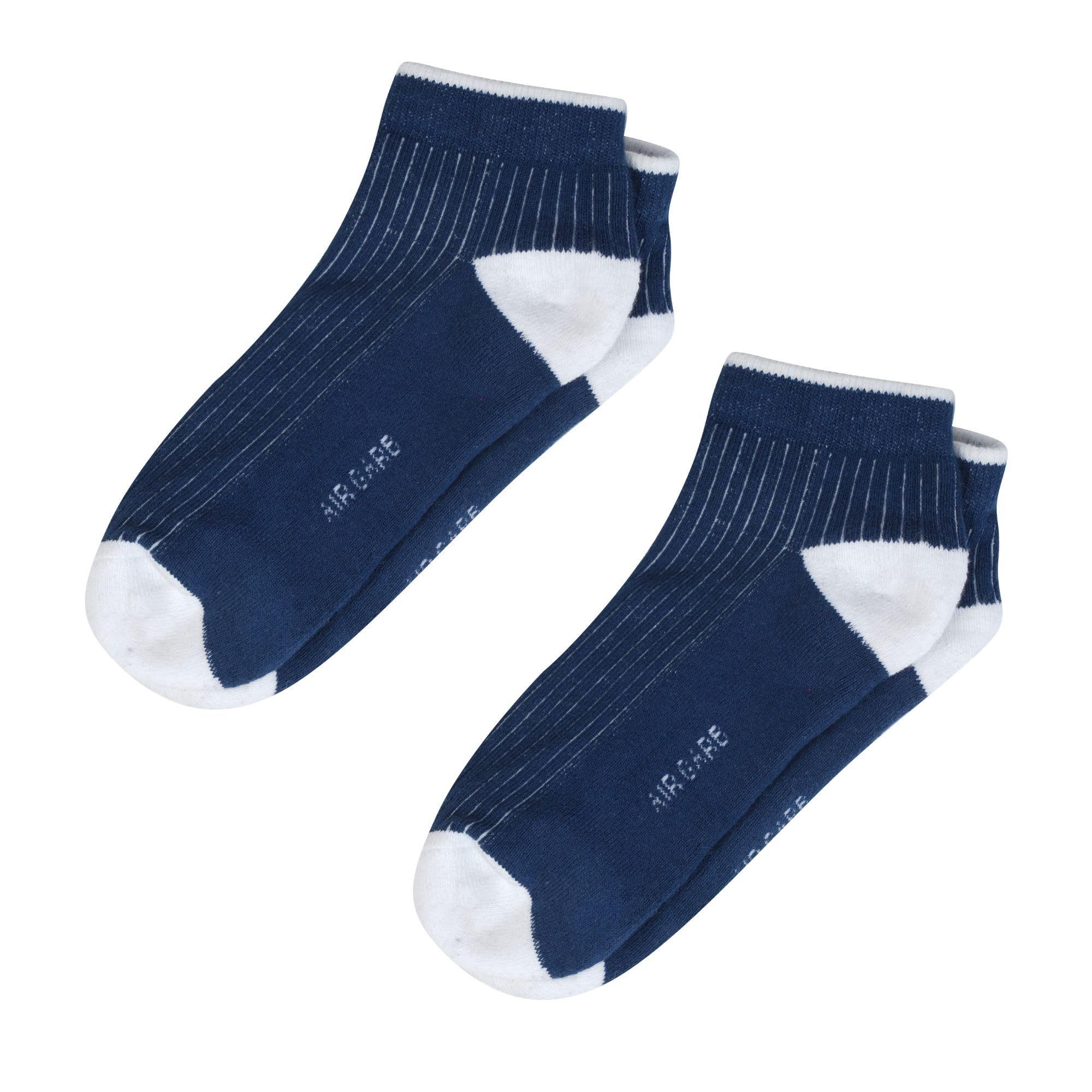 AIR GARB Premium Ankle Low-Cut Striped Socks for Men and Women | Cushioned, Breathable, and Stylish Stripe rib design