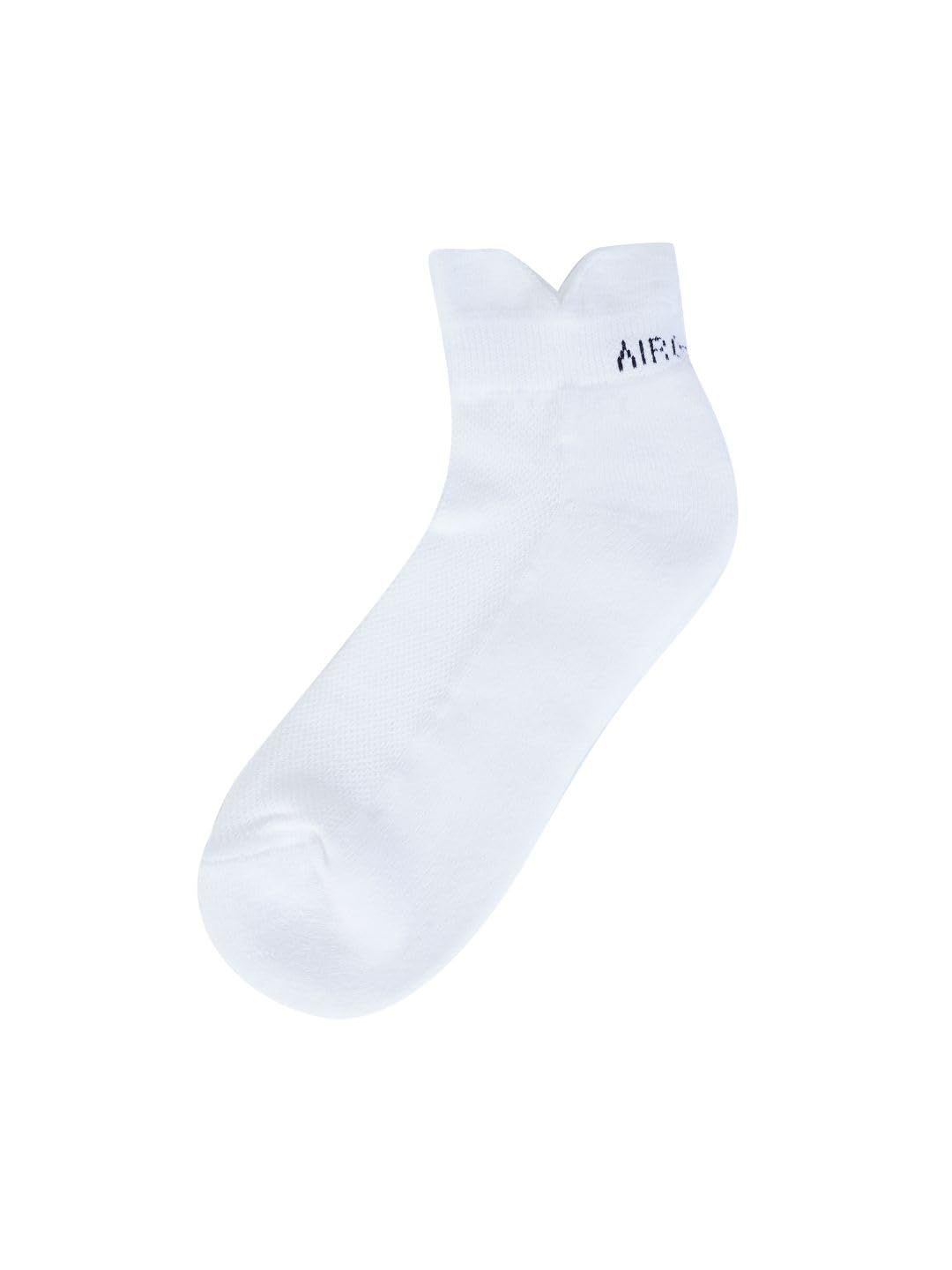 AirGarb Low Ankle Cotton Sneakers Socks for Men and Women: Comfortable Cushioning & Breathable Design - TCA1W (Free Size) White