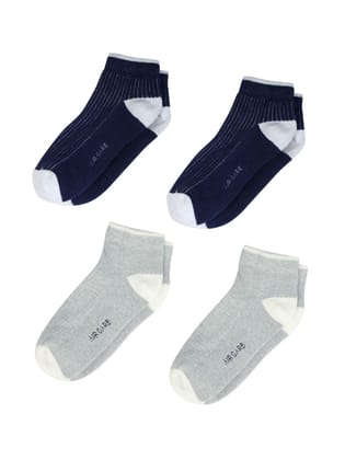 AirGarb Stylish Ribbed Low Ankle Cotton Socks for Men and Women: Comfortable Cushioning & Breathable Design Pack of 4 - ARB4G2B2 (Free Size) Multi Color AirGarb Stylish Ribbed Low Ankle Cotton Socks for Men and Women: Comfortable Cushioning & Breathable Design Pack of 4 - ARB4G2B2 (Free Size) Multi Color