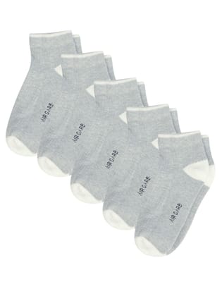 AirGarb Stylish Ribbed Low Ankle Cotton Socks for Men and Women: Comfortable Cushioning & Breathable Design Pack of 5 - ARB5G (Free Size) Grey AirGarb Stylish Ribbed Low Ankle Cotton Socks for Men and Women: Comfortable Cushioning & Breathable Design Pack of 5 - ARB5G (Free Size) Grey