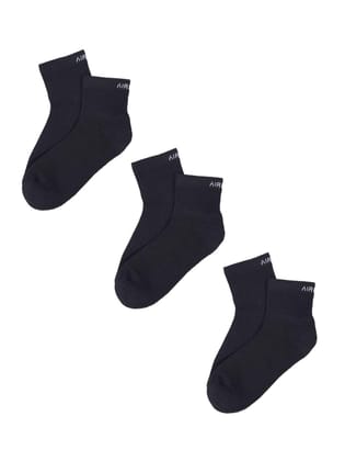 AirGarb Premium Cotton Cushioned High Ankle Socks Pack of 3 - AIRHA3BL (Free Size) Black AirGarb Premium Cotton Cushioned High Ankle Socks Pack of 3 - AIRHA3BL (Free Size) Black