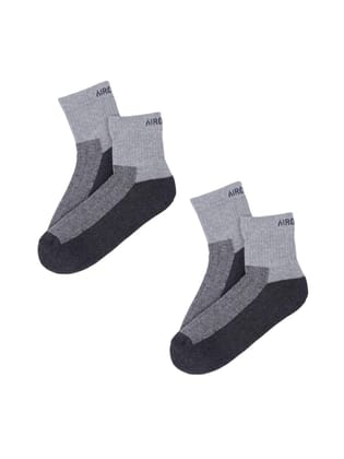 AirGarb Premium Cotton Cushioned High Ankle Socks Pack of 2 - AIRHA2G (Free Size) Grey AirGarb Premium Cotton Cushioned High Ankle Socks Pack of 2 - AIRHA2G (Free Size) Grey