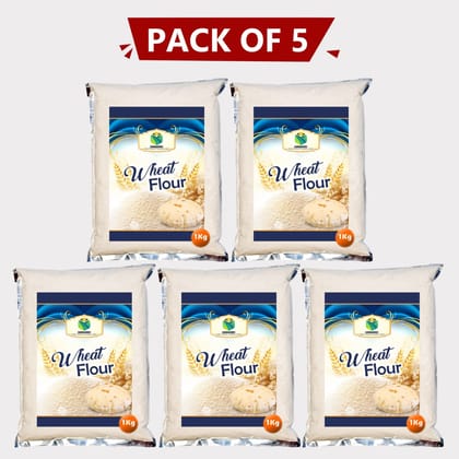 Wheat Flour 5 kg (Pack of 5) by Sarwashree Krishi Producer – Fresh, Pure & Nutritious Whole Wheat Atta for Daily Home Cooking. 