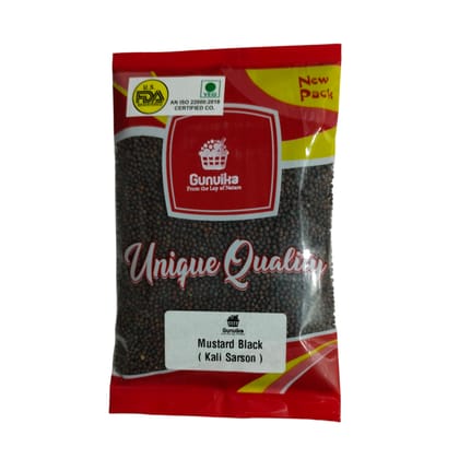 Gunvika Black Mustard Seeds Big | Black Mustard Rai Seeds - 100 gm