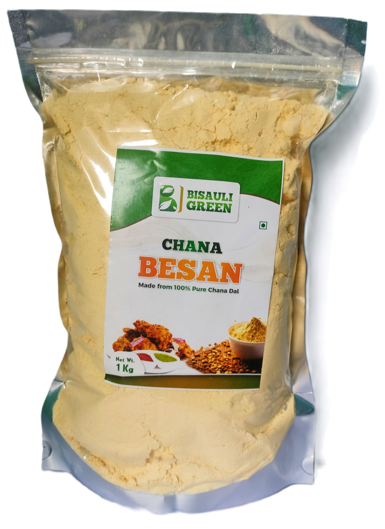  "Bisauli Green Chana Besan - 1 Kg"