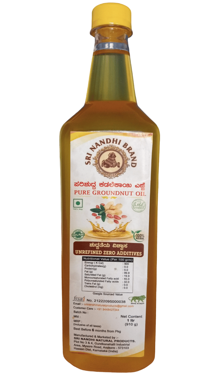 Sri Nandi Cold Pressed Groundnut Oil - 1 Litre