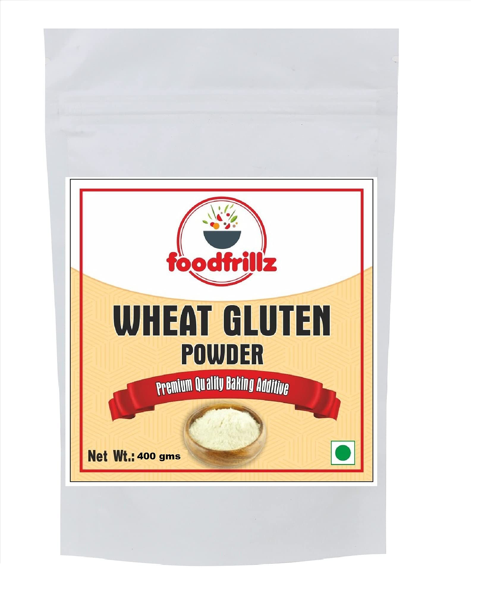 foodfrillz Vital Wheat Gluten Powder, Baking Essential High Protein and Gluten Flour 400 g (Single Pack)
