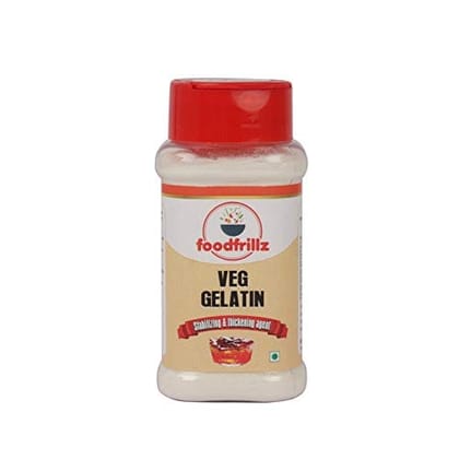 foodfrillz Veg Gelatin Powder, 90 g | for jelly Making Food Grade and Face Mask, Gelatin for Cooking/Baking for Jellies, Candies, Marshmallows, Cakes, Ice Cream, Desserts and Confections foodfrillz Veg Gelatin Powder, 90 g | for jelly Making Food Grade and Face Mask, Gelatin for Cooking/Baking for Jellies, Candies, Marshmallows, Cakes, Ice Cream, Desserts and Confections