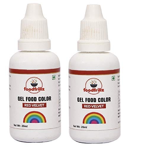 foodfrillz Red Velvet Food Gel Color, (20 ml x 2 Pack of 2)