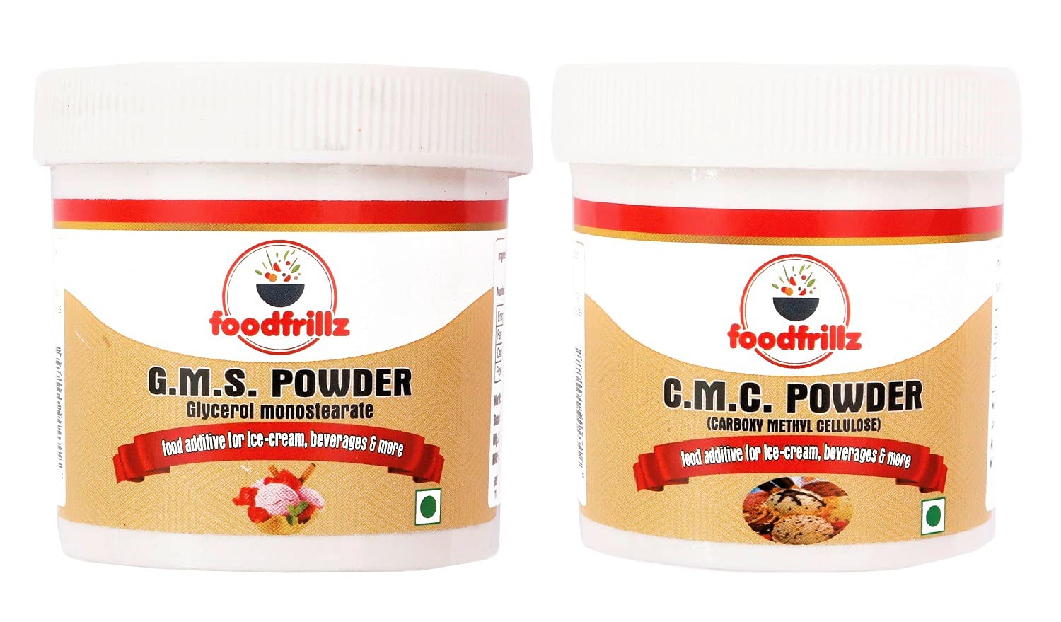 foodfrillz GMS & CMC Powder (40 g x 2) for Ice Cream | Food Grade, Pack of 2
