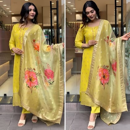 Ready to wear Yellow indian salwar kameez Dupatta for women anarkali designer pakistani dresses Festival 3 piece
