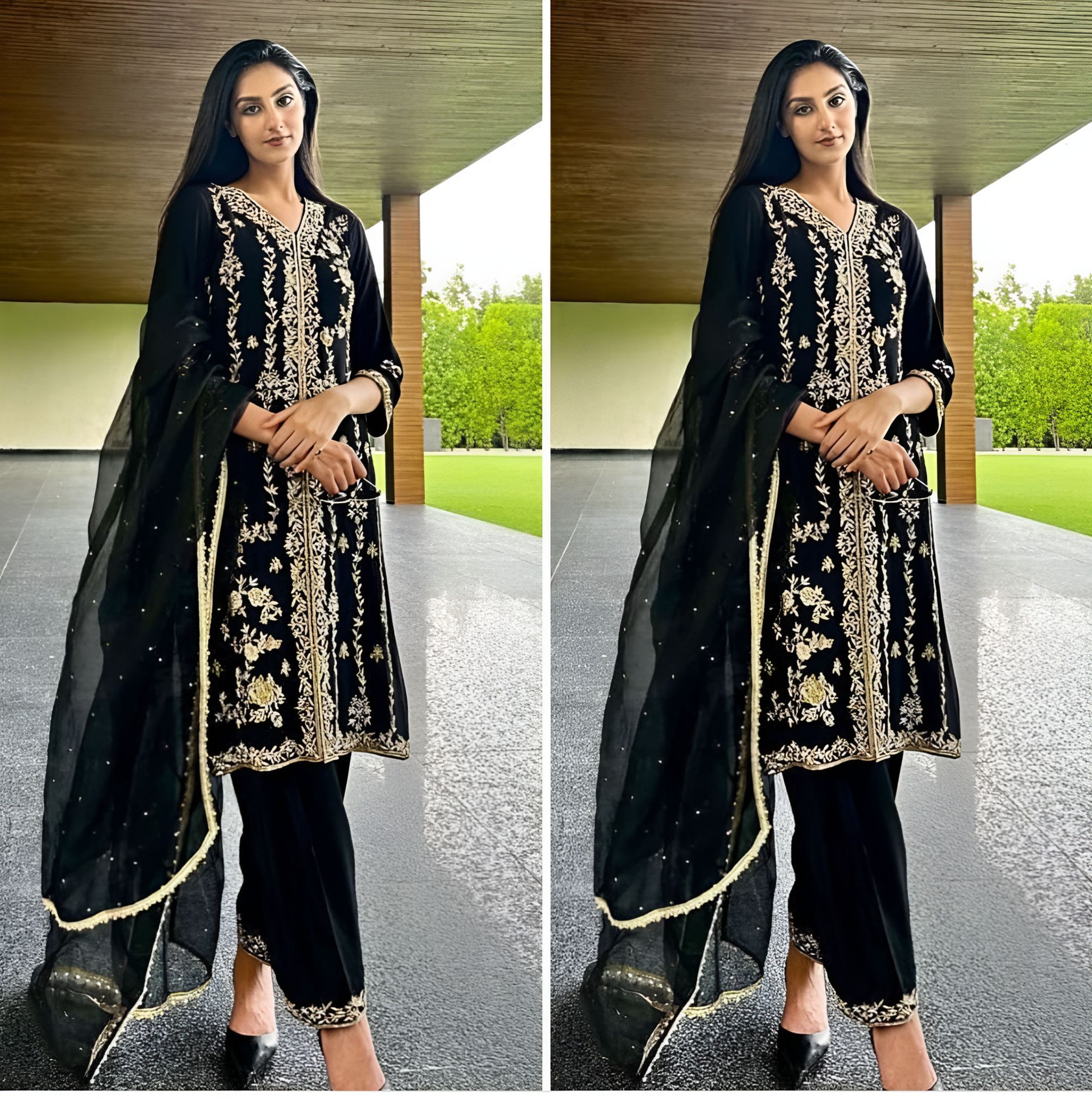 Ready to wear indian Black salwar kameez Dupatta for women anarkali cotton designer pakistani dresses Festival 3 piece