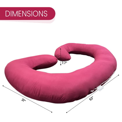 Sleepsia Pregnancy Pillows for Sleeping, C Shapped Full Body Maternity Pillow, Pregnancy Body Pillow for Sleeping with Removable Cover - Support for Back, Legs, Belly, Hips for Pregnant Women, Pink