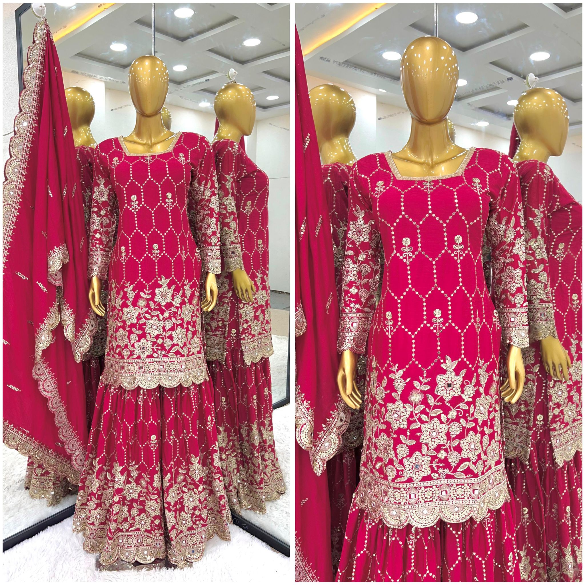 Pink Sharara Suit Set Ready to wear indian salwar kameez Dupatta for women anarkali designer pakistani dresses Festival 3 piece