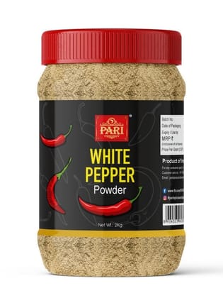 Pari White Pepper Powder | Safed Mirch Powder | Use in Casseroles, Pies, Mayonnaise, Cream-based soups and White sauces | (Pack of 1 x 2000g) Pari White Pepper Powder | Safed Mirch Powder | Use in Casseroles, Pies, Mayonnaise, Cream-based soups and White sauces | (Pack of 1 x 2000g)