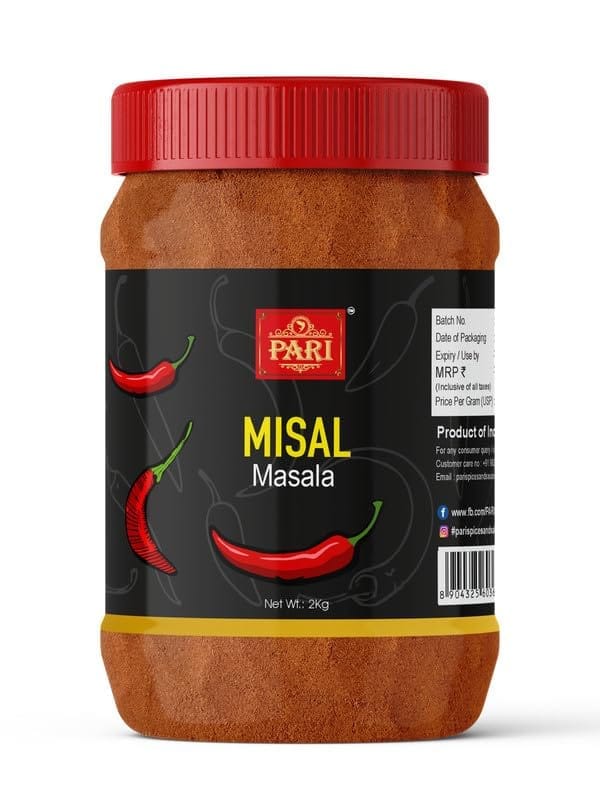Pari Misal Ussal Masala | No Artificial Flavour | No Artificial Colours For Healthy Delicious Cooking Exotic Spices | Blended Cooking Supplies | (Pack of 1 x 2000g)