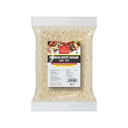 Pari Premium White Sesame Seeds | Safed Til | Tal | Handpicked and Clean | Whole Spices | Chemical and Pesticides Free | Naturally Processed | Whole Spices | Unadulterated | 1000 Grams Pari Premium White Sesame Seeds | Safed Til | Tal | Handpicked and Clean | Whole Spices | Chemical and Pesticides Free | Naturally Processed | Whole Spices | Unadulterated | 1000 Grams
