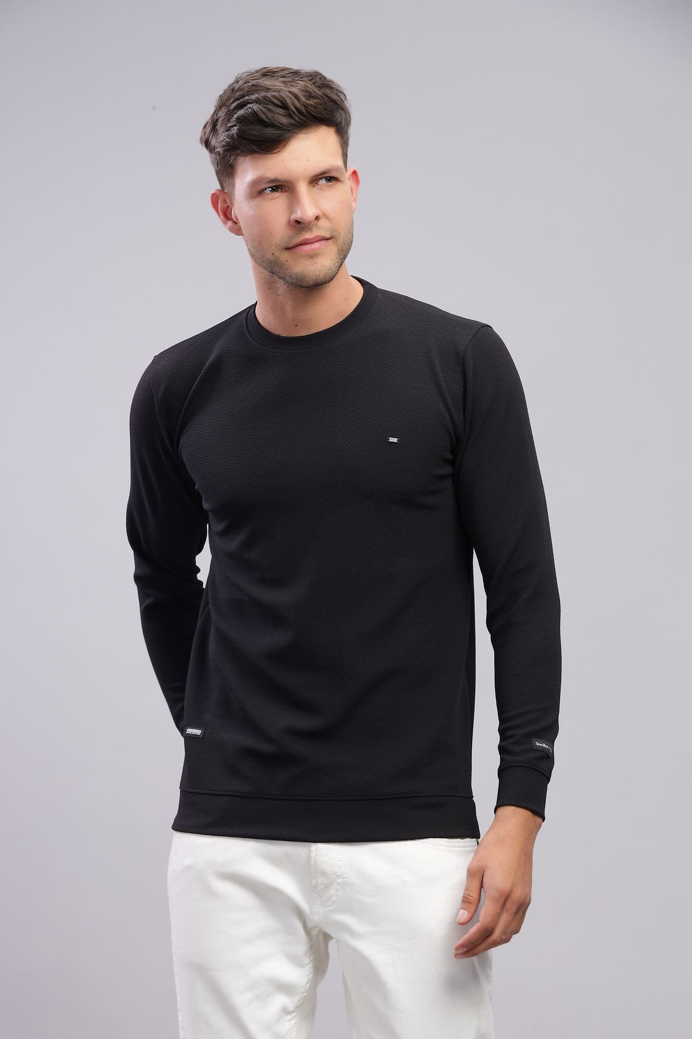Men Solid Round Neck Polyester  T-Shirt